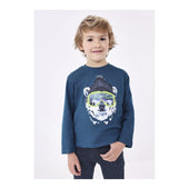 Mayoral Boys Atlantic Blue Snow Wolf T-shirt